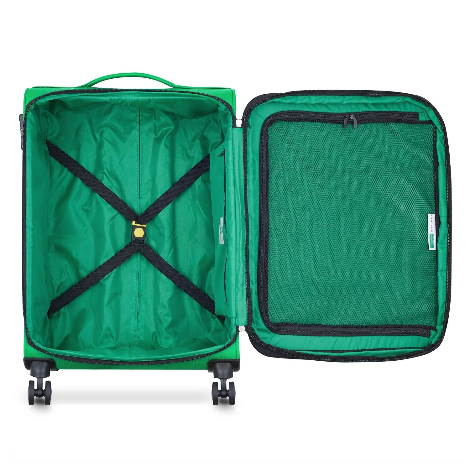 Delsey Paris x United Colors of Benetton Color Block ensemble de valises souples à 4 roues 3 pcs VERT