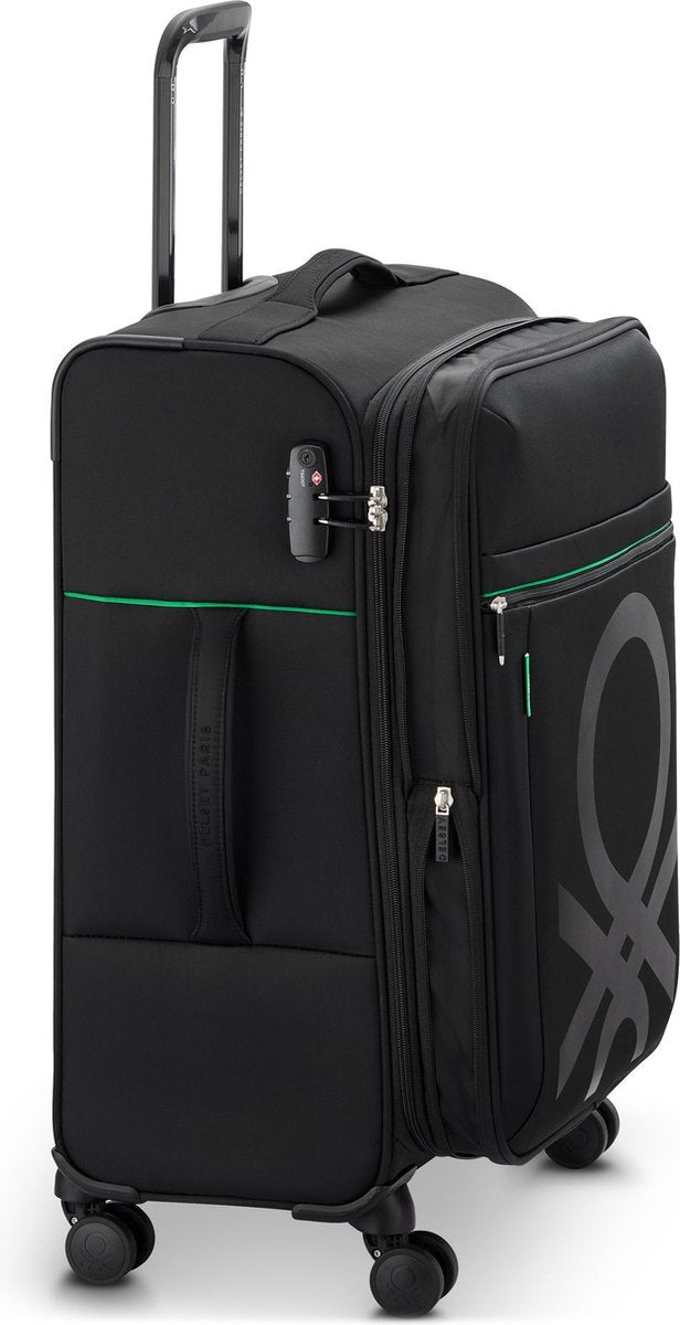 Delsey Paris x United Colors of Benetton Color Block ensemble de valises souples à 4 roues 3 pcs NOIR