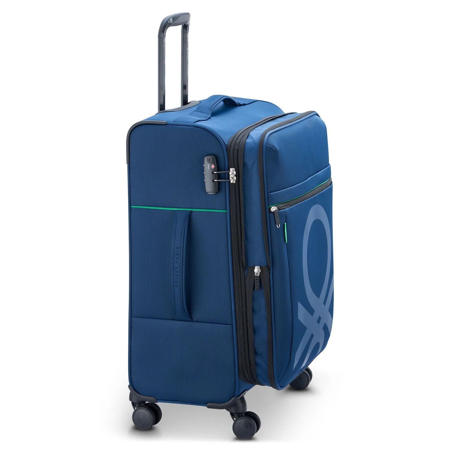 Delsey Paris x United Colors of Benetton Color Block ensemble de valises souples à 4 roues 3 pcs BLEU